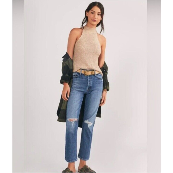 Mother Superior The TomCat Seriously Truce Distressed Straight Jeans Button Fly - Picture 1 of 13